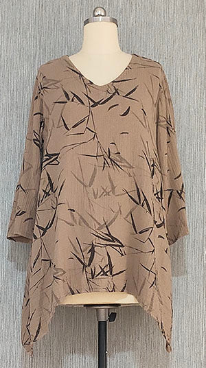 3/4 Sleeve VN top – 100% Cotton