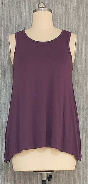Uneven hem tank – 93% Viscose 7% Spandex