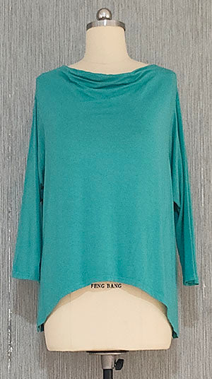 3/4 Sleeve cowl N top – 93% Viscose 7% Spandex